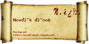 Novák Énok névjegykártya